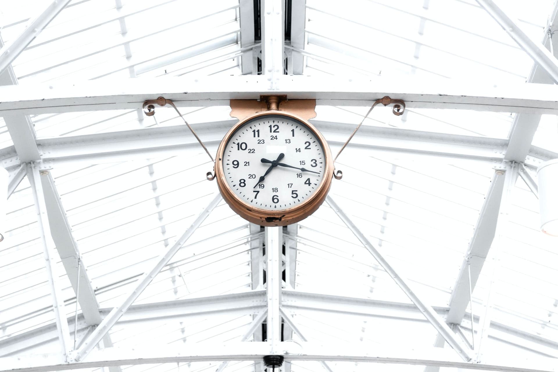 clock in a train station
